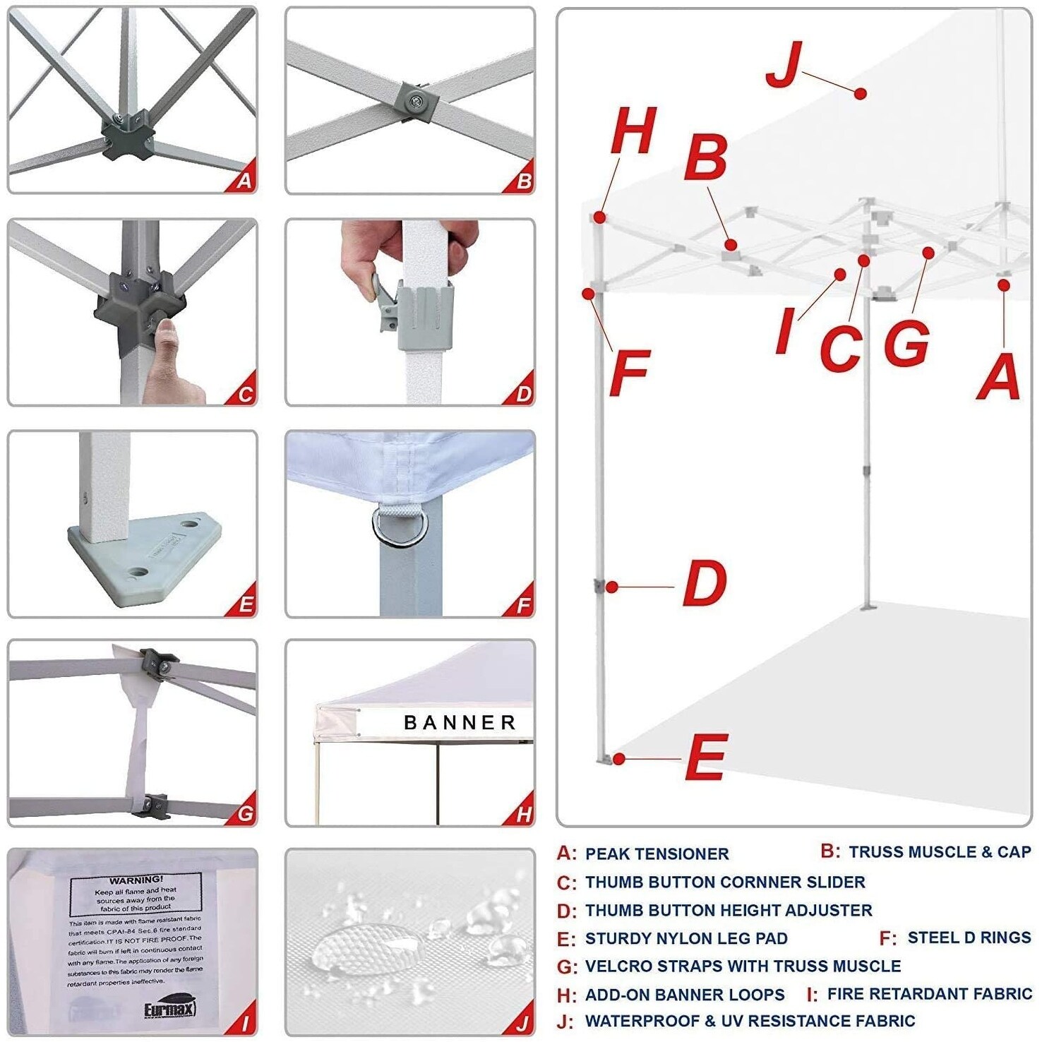 Eurmax 8x8 Feet Outdoor Canopies 