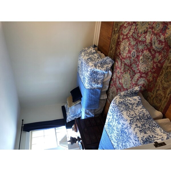 Top Product Reviews For Laura Ashley 3 Piece Bedford Blue Reversible Quilt Set 8377822 Overstock