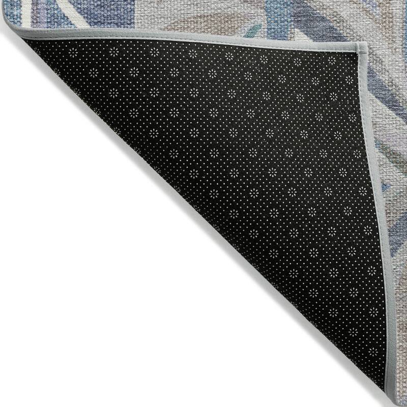 Machine Washable Indoor/ Outdoor Modern Mosaic Chantille Rug