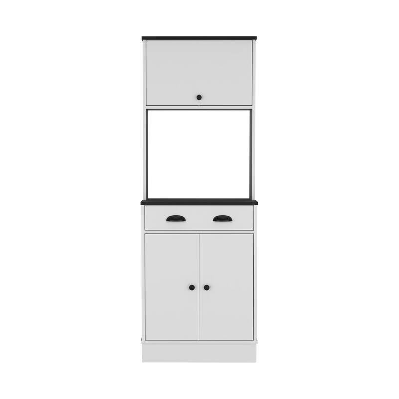 TUHOME Tampa Kitchen Pantry with Drawer and 2 Cabinets