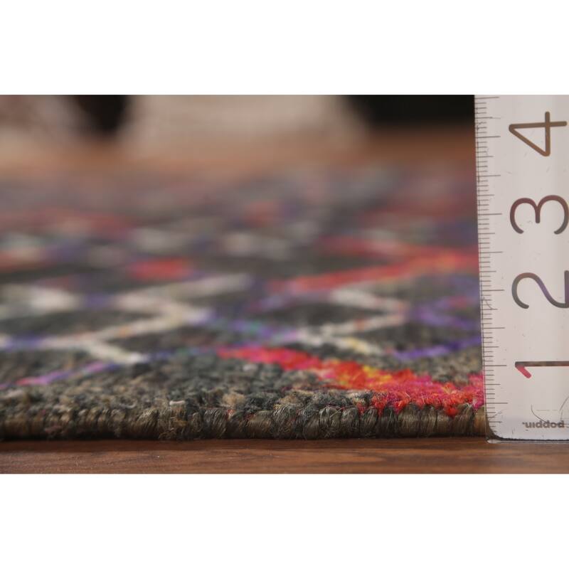 Trellis Abstract Persian Area Rug Hand-Knotted Wool Carpet - 5'8" x 8'6"