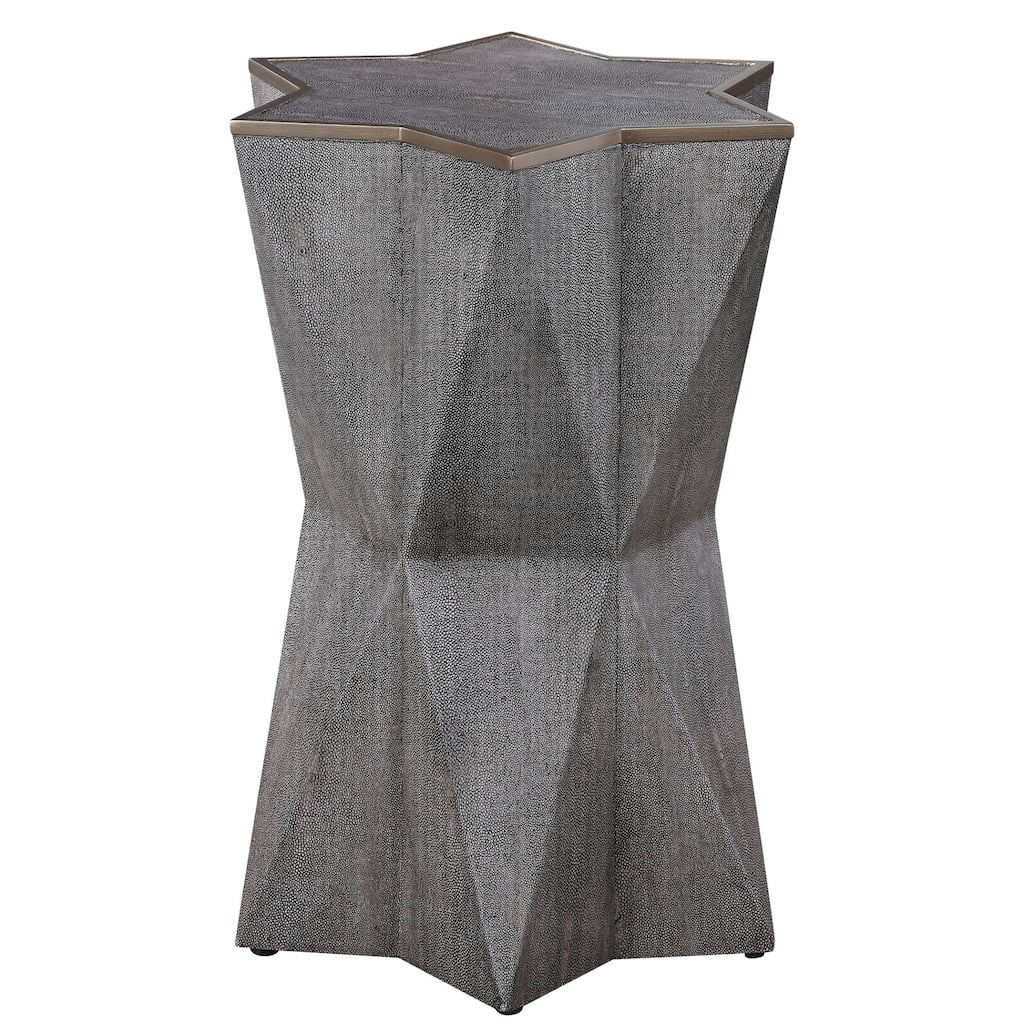 22" Charcoal Gray Contemporary Star Shaped Accent Table