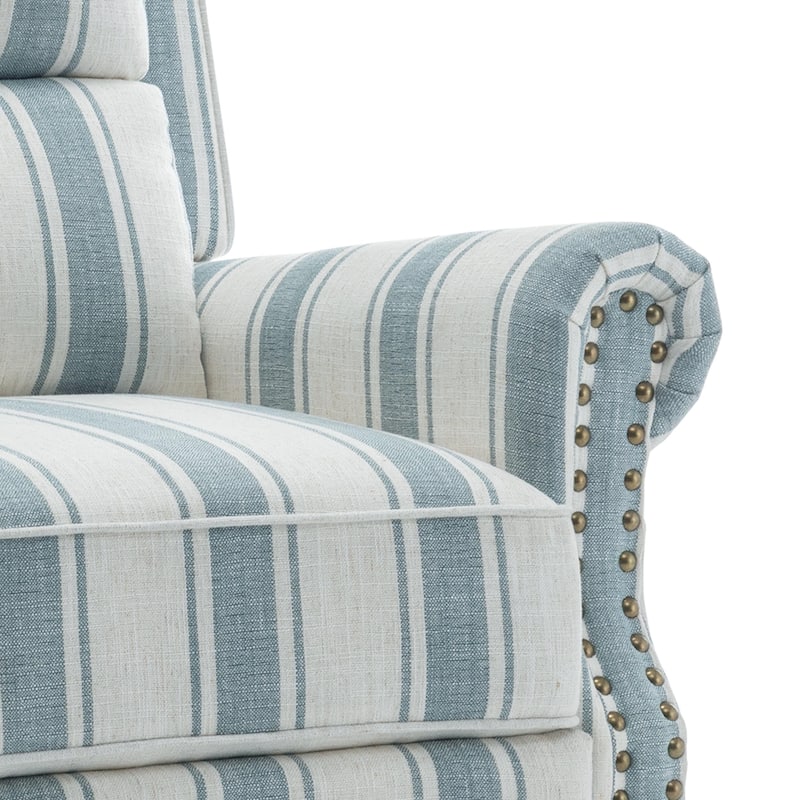 Nail-head Padded Seat Pushback Recliner Chair