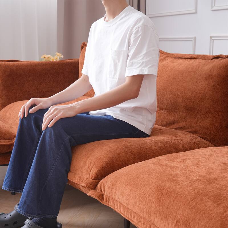 147.24" L-shaped Velvet Sectional Sofa Modern Modular Sofa Deep Seat Upholstered Cloud Couch