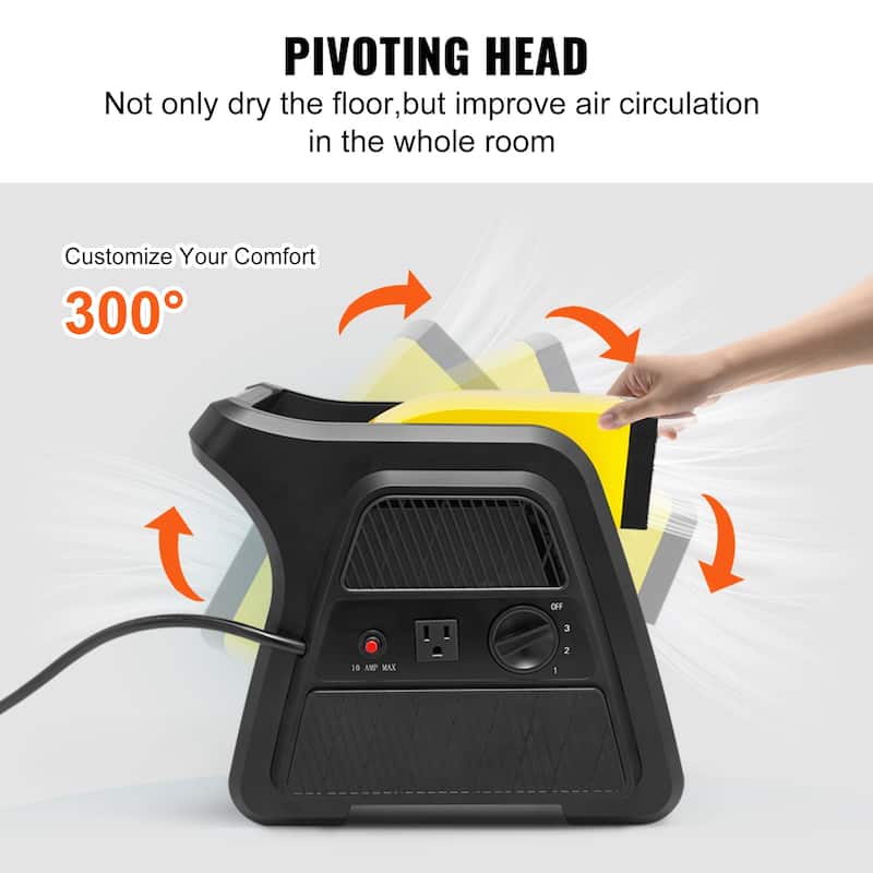 Pivoting Utility Fan Portable Carpet Dryer Fan for Home, Work Shop - 12.8" x 10.2" x 11.4"