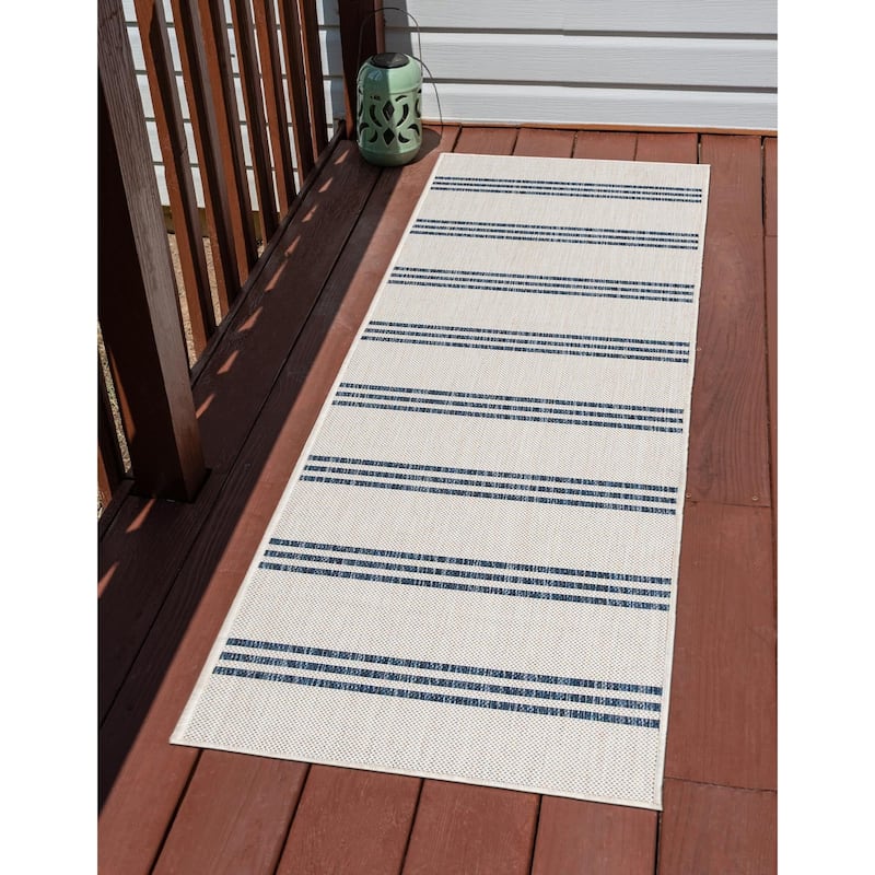 Outdoor Zrand Collection Area Rug - Ivory - 2'x8'