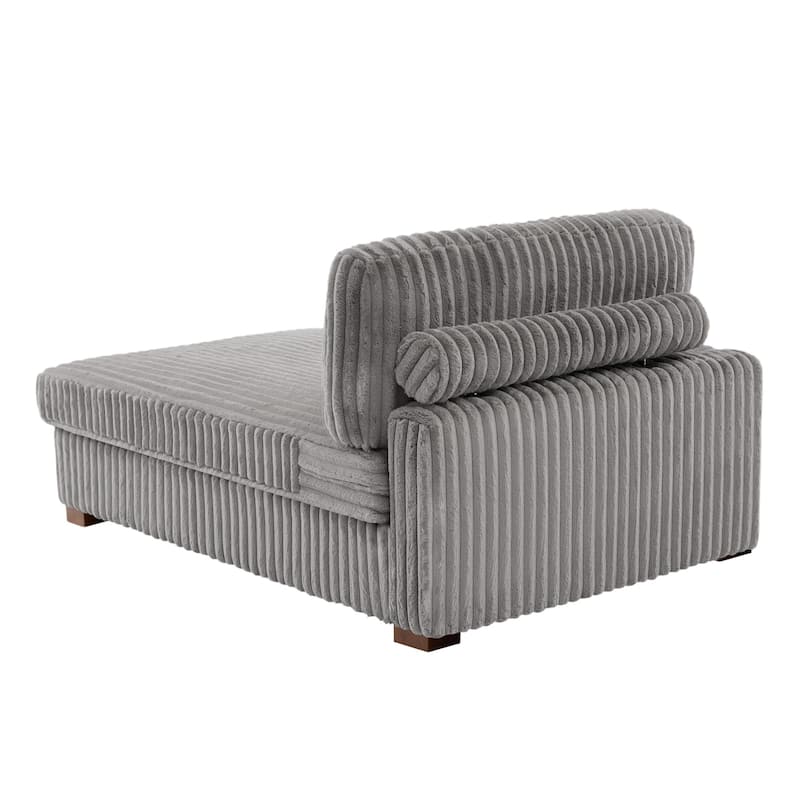 Plush Corduroy Chaise Armchair Modular Lounge Sectional Corner Sofa