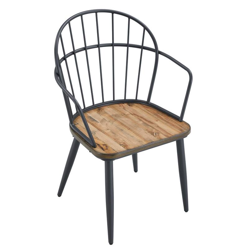 Indoor Dining Chair With Metal Legs (Set of 2)