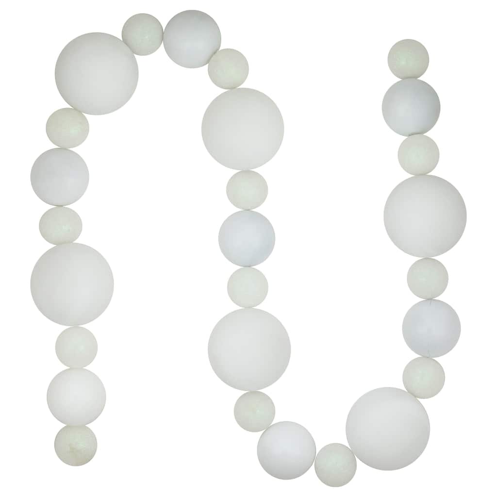 6' Shatterproof Ball 3-Finish Christmas Garland