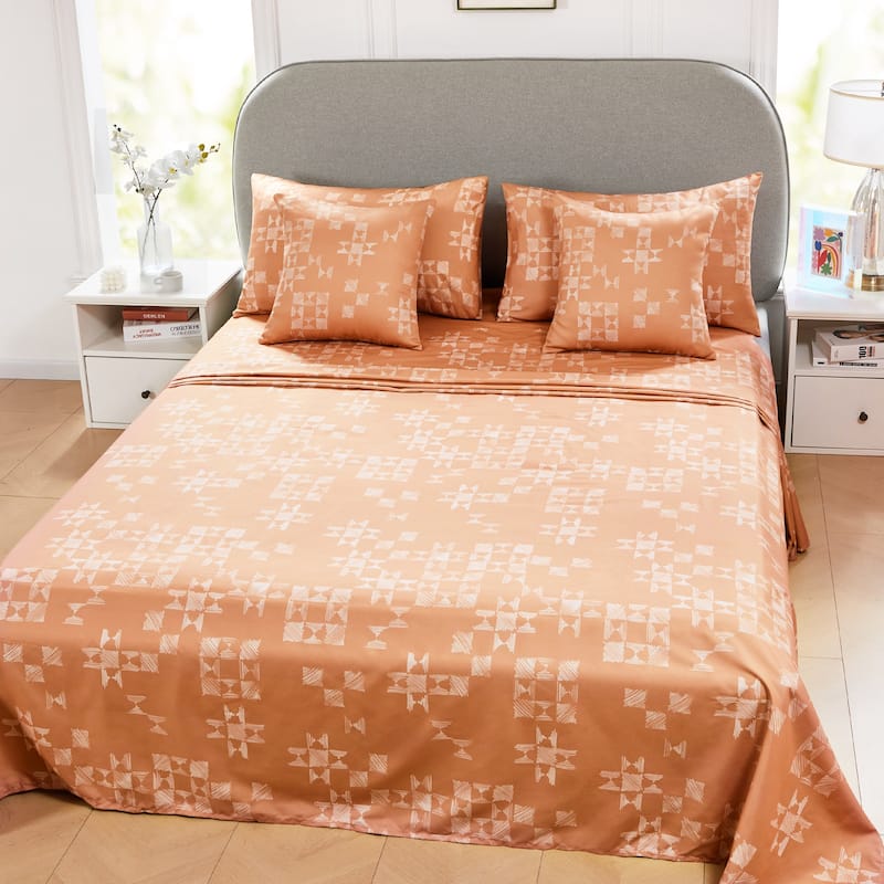 Deconovo Recycled Graffiti Pattern Bedroom Sheet Set 4 Pieces