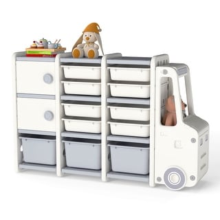 Costway Kids Toy Storage Organizer with 2 Cabinets & 11 Removable Bins - See Details