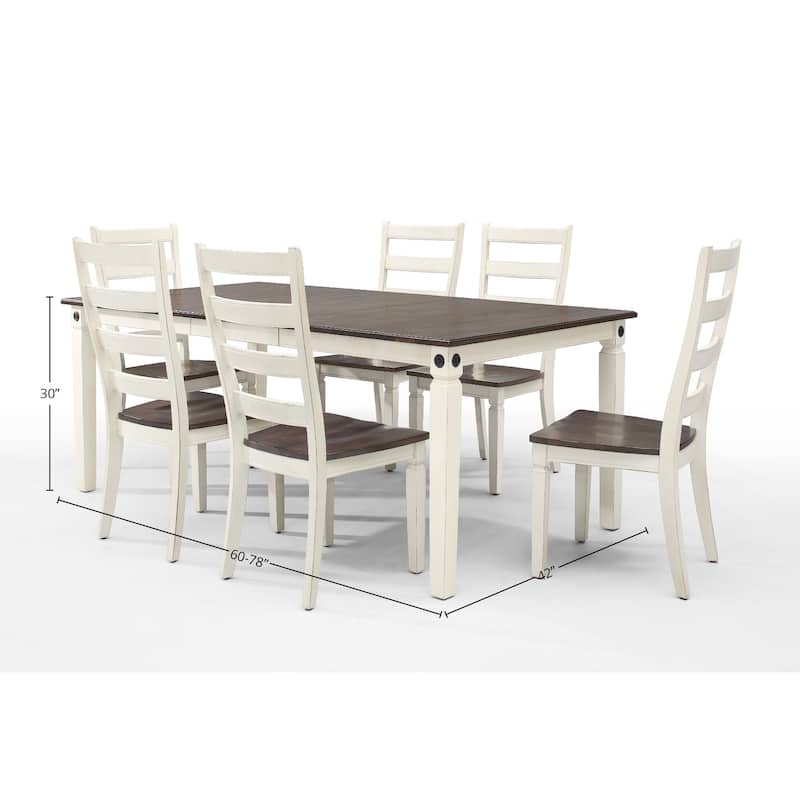 Glenwood Rubbed White and Charcoal Dining Table