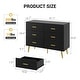 preview thumbnail 2 of 16, 6 Drawer Dresser with Storage Space, Modern Wooden Dresser with Gold Handles