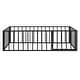 preview thumbnail 7 of 9, Black Twin Size Metal Floor Bed Frame with Fence & Door