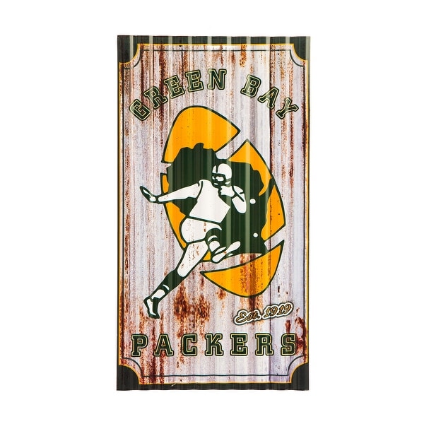 Green Bay Packers 21.5" x 12" Corrugated Metal Wall Art