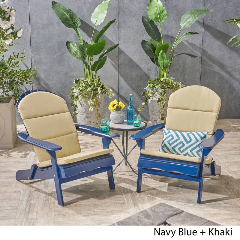 Malibu Outdoor Acacia Wood Folding Adirondack Chairs with Cushions (Set of 2) by Christopher Knight Home