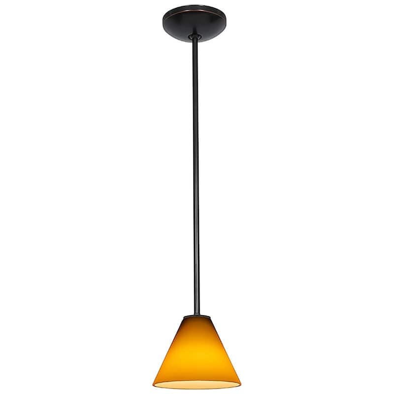 Access Lighting Martini 1 Light LED Pendant - 7" Wide with Amber Glass