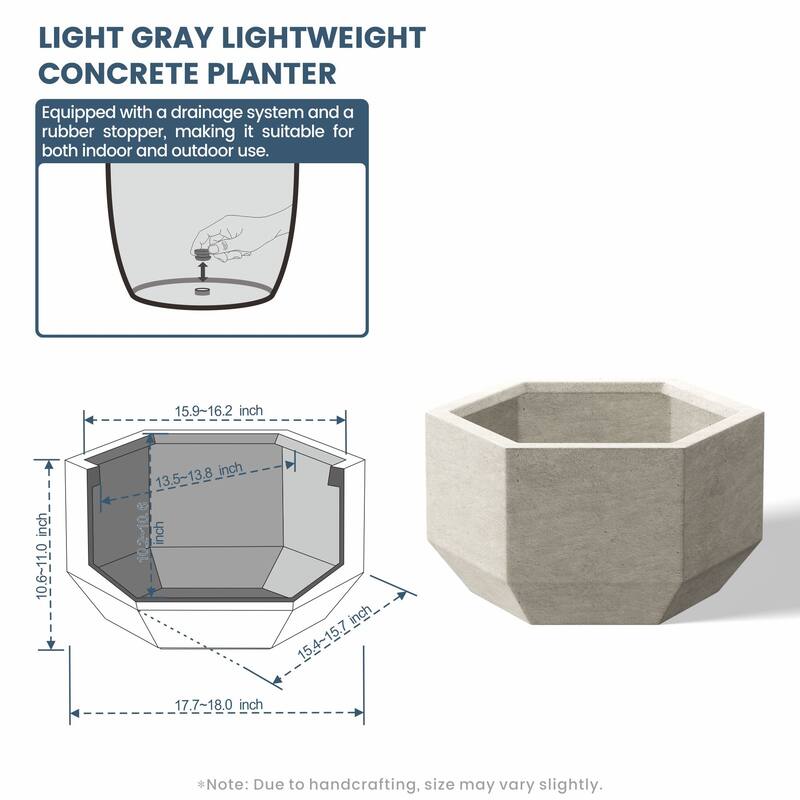 Concrete Geometric Plant Pots / Large Indoor and Outdoor flower Planters