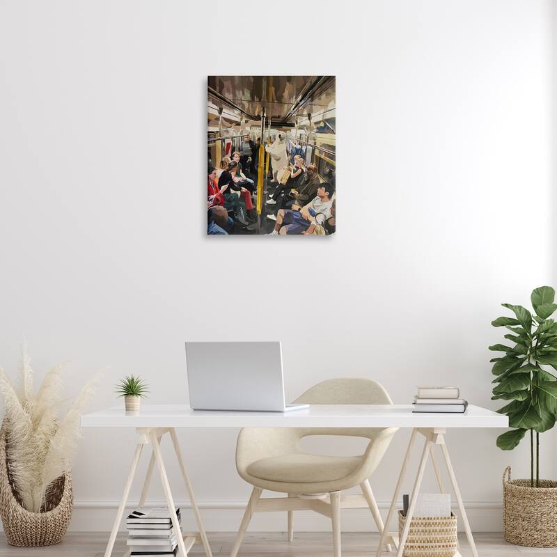 Stupell Polar Bear on Subway Canvas Wall Art Design By Keith Thomson