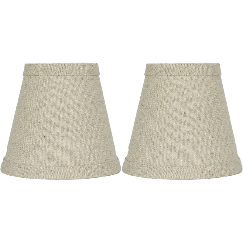 Natural Pure Linen Chandelier Lamp Shade, 3x5x4.5", Hardback, Clip On - 5*2