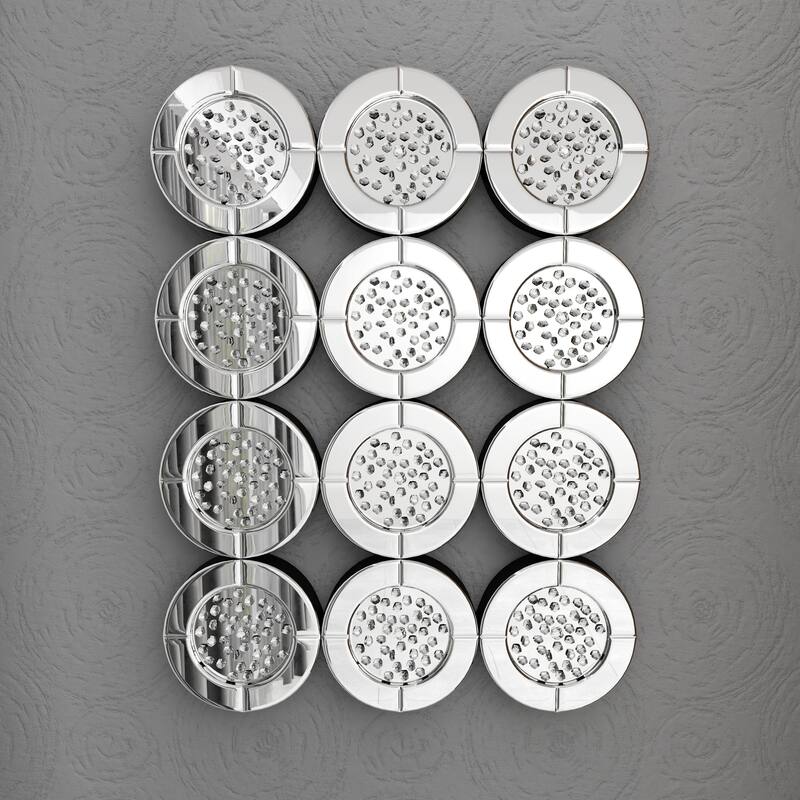 Silver Glass Glam Wall Mirror 29 x 39 x 2