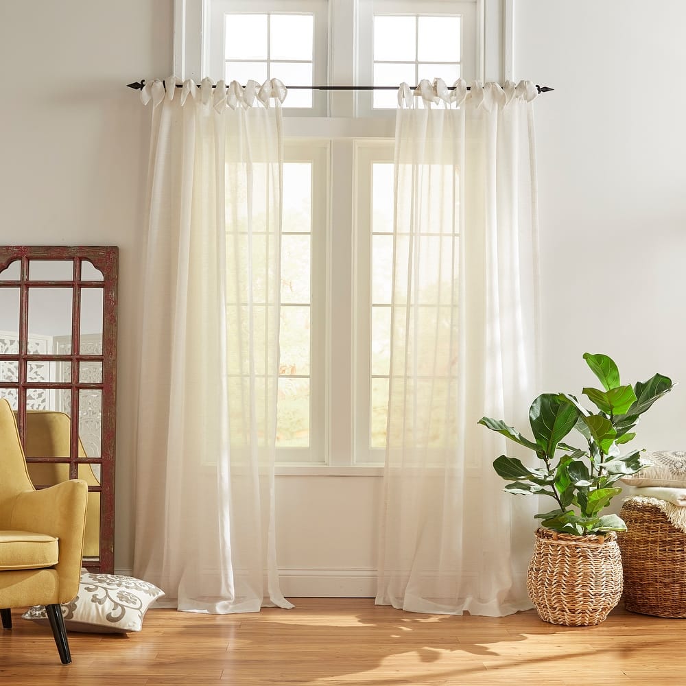 The Curated Nomad Parkhurst Tie-top Sheer Window Curtain