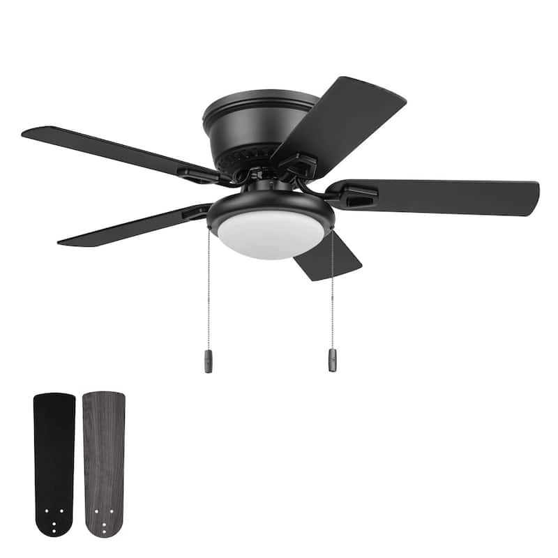 Honeywell 42" Braystone Indoor Matte Black Ceiling Fan with Light & Pull Chain - 42 Inches