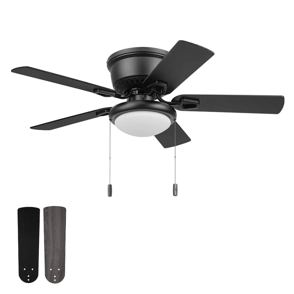 Honeywell 42" Braystone Indoor Matte Black Ceiling Fan with Light & Pull Chain - 42 Inches