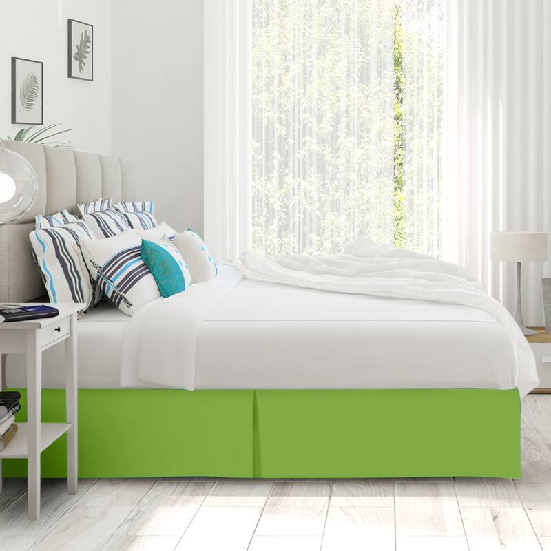 Clara Clark Pleated Bed Skirt-14 inch Tailored Drop - Soft Double Brushed Premium Microfiber Ruffle Bed Skirt - Includes 8 Pins