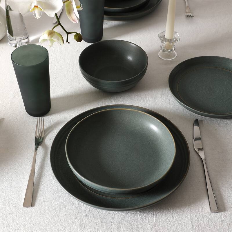 Stone Lain Elio Stoneware Dinnerware Set and Glassware Set