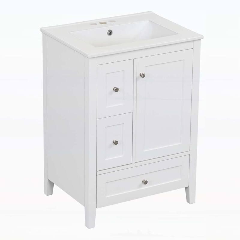 Freestanding Vanity Set with Storage,Adjustable Shelf