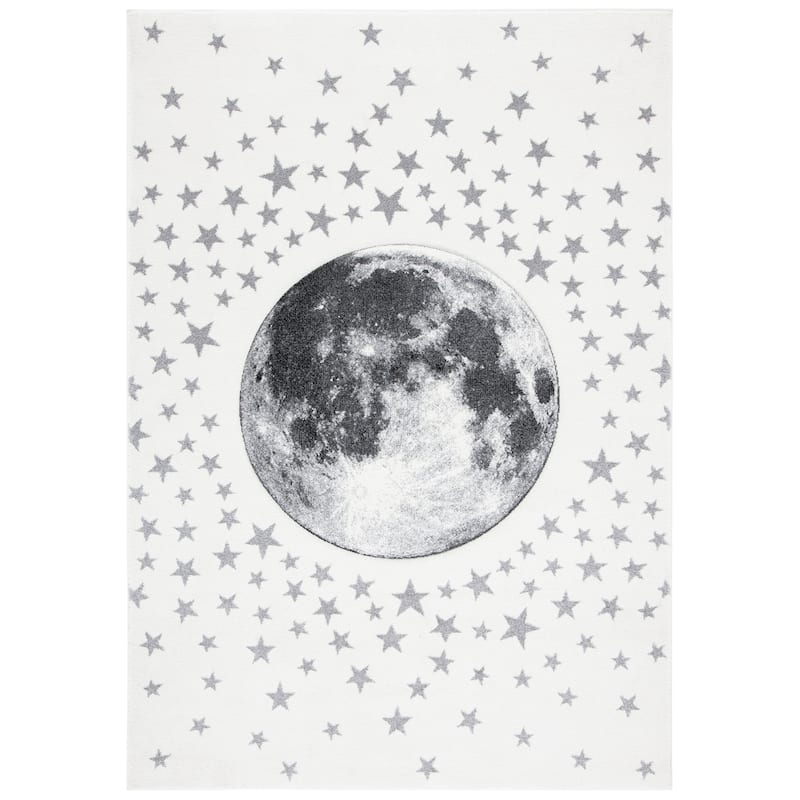 SAFAVIEH Carousel Kids Atsumi Moon Rug - 2'3" x 4' - Ivory/Grey
