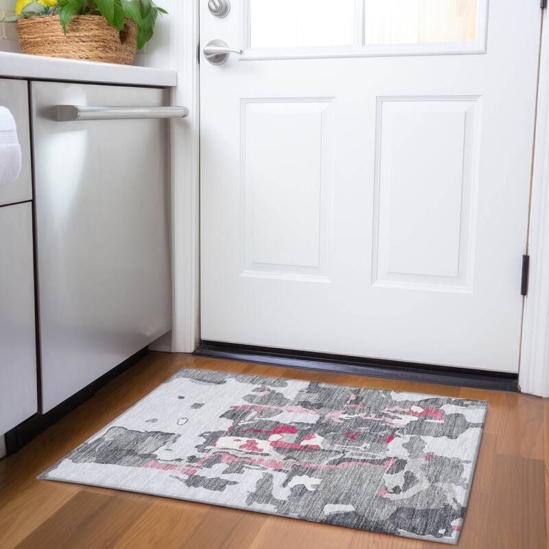 Premium Washable Super Soft Modern Abstract Mayfield Rug - Gray - 1'8" x 2'6"