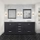 Dukes 80 in. W x 22 in. D Navy Blue Double Bath Vanity, Carrara Marble Top, Faucet Set, and 30 in. Mirrors