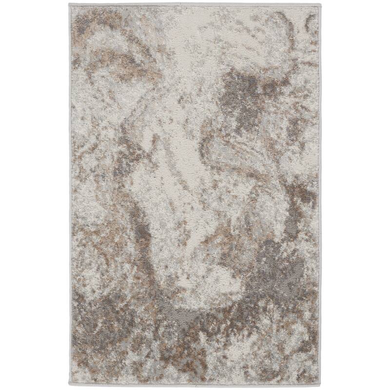 Power Loomed Abstract Modern Non Skid Stain Resistant Low Pile Area Rug - 36' X '24' X '0.25