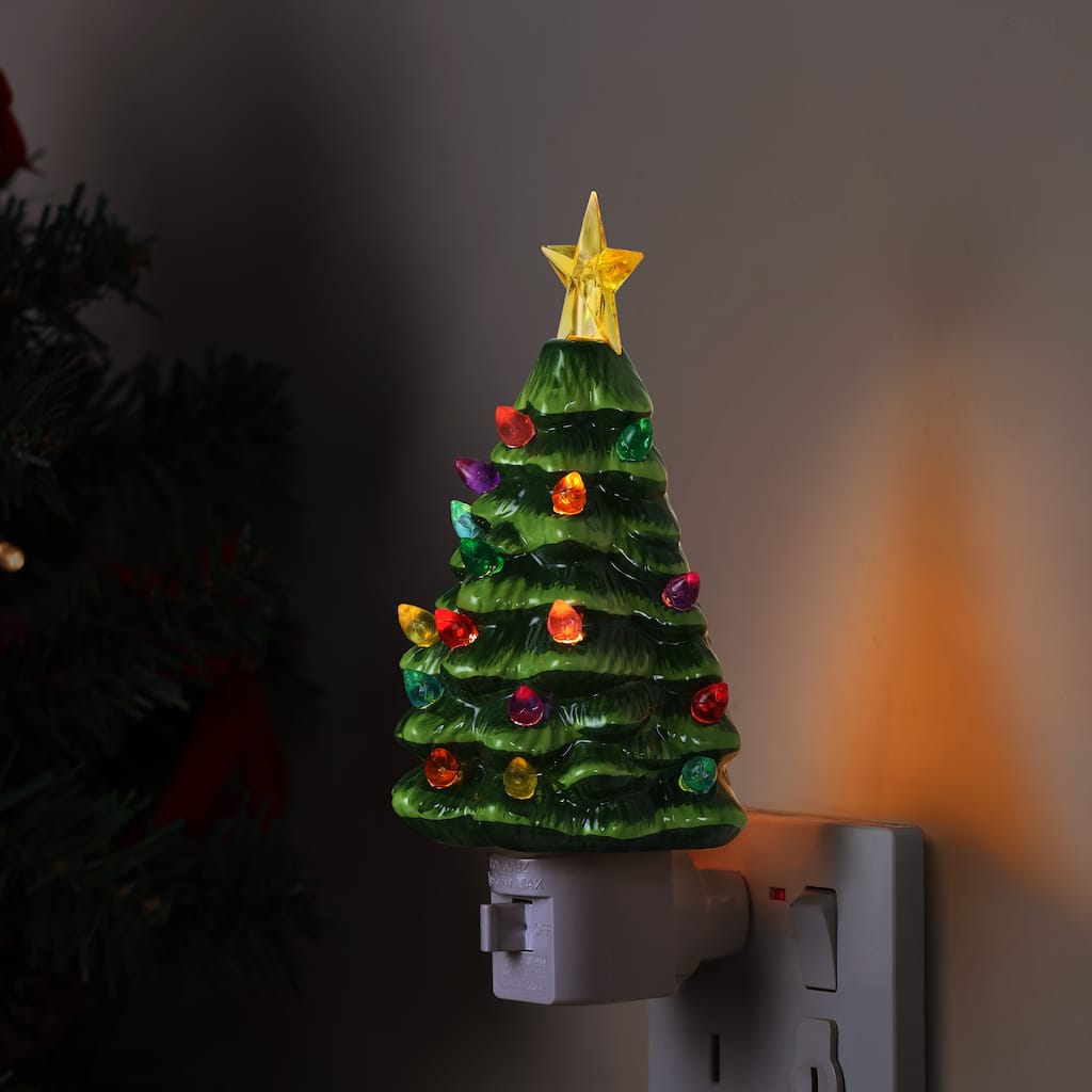 Nostalgic Ceramic Tree Nightlight - Green