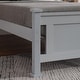 preview thumbnail 27 of 26, Modern Twin Wood Bed Frame with Geometric Headboard, Solid Pine Construction