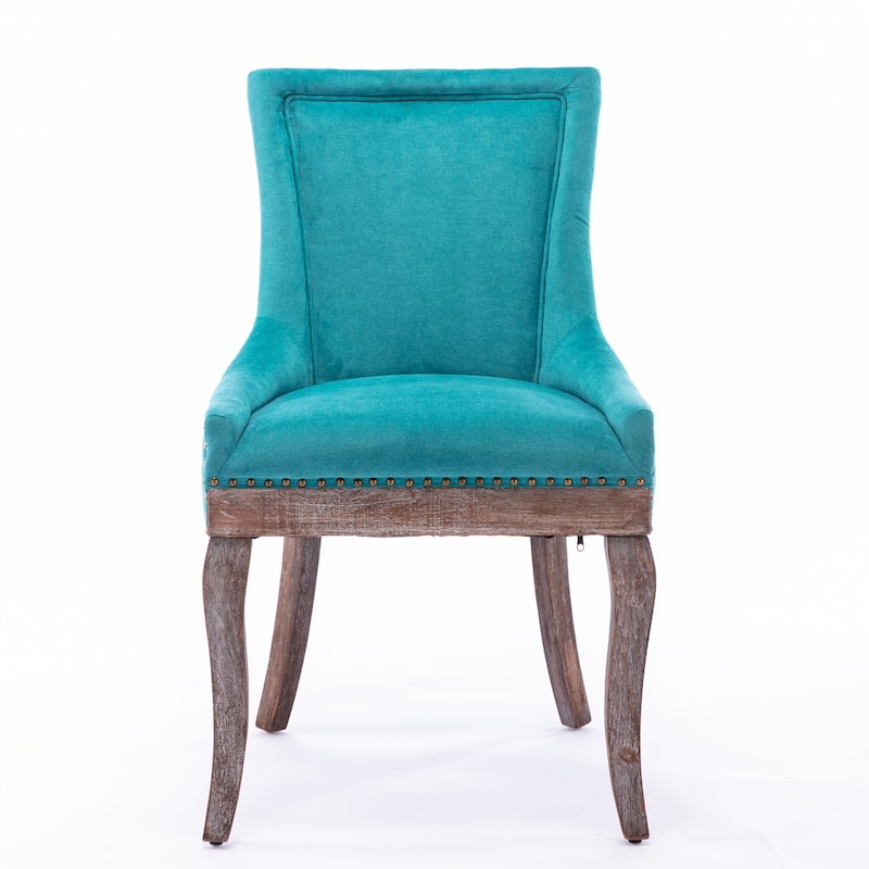 Set of 2 Fabric Upholstered Dining Chair with Nailhead