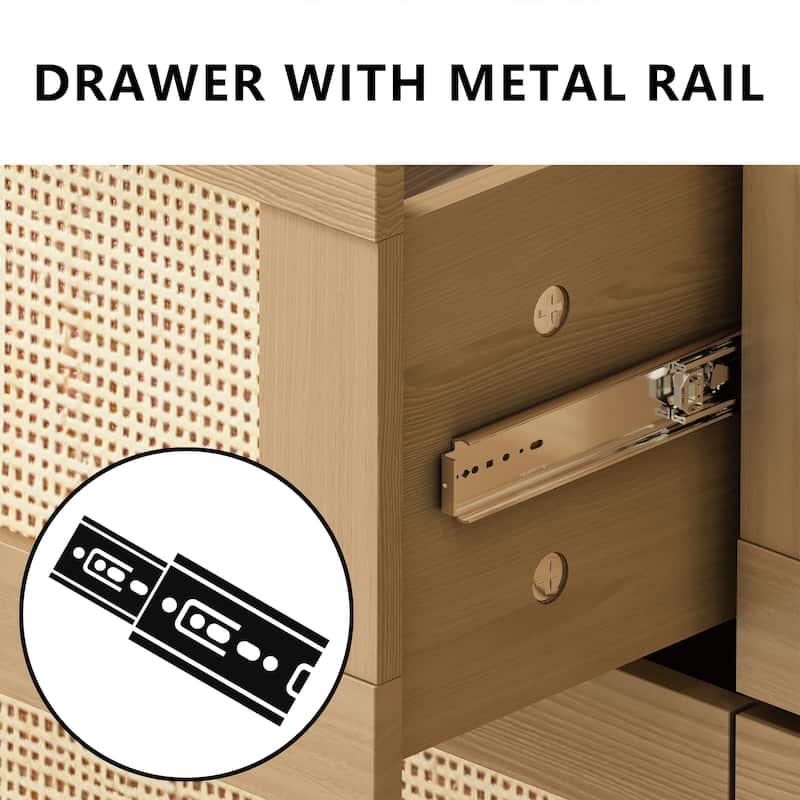 6 drawers Rattan dresser Rattan Drawer