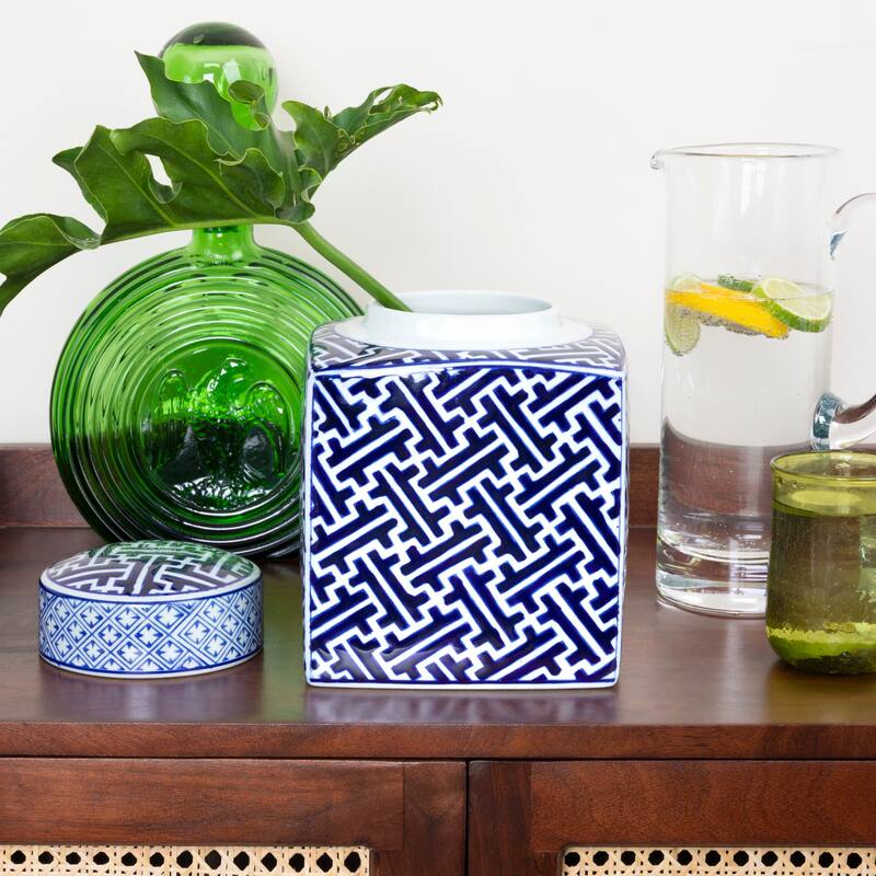 Decorative Ceramic Ginger Jar with Lid