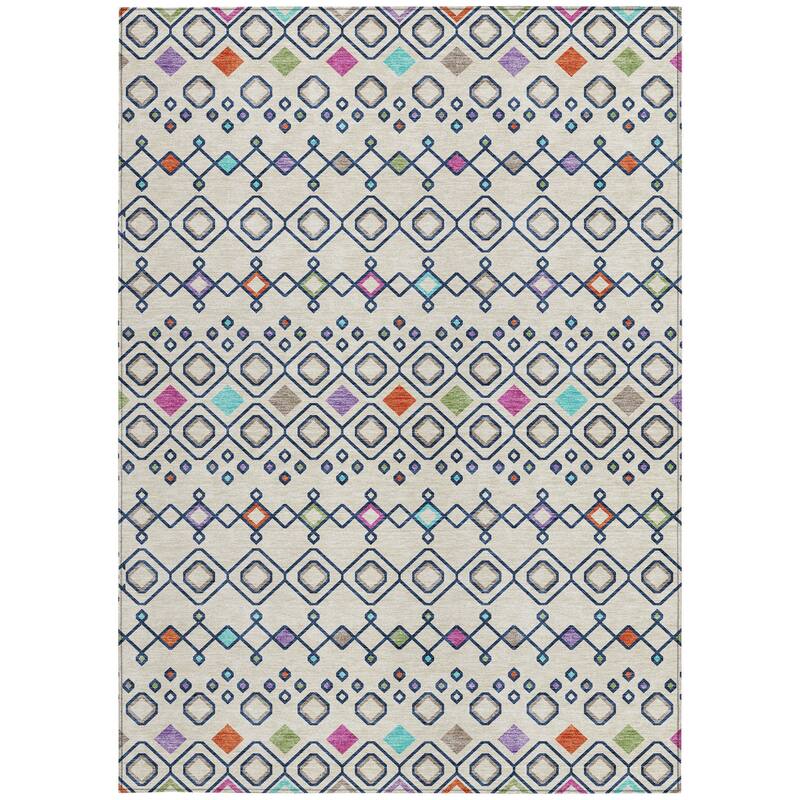 HomeRoots Geometric Modern Rectangle Outdoor Rug