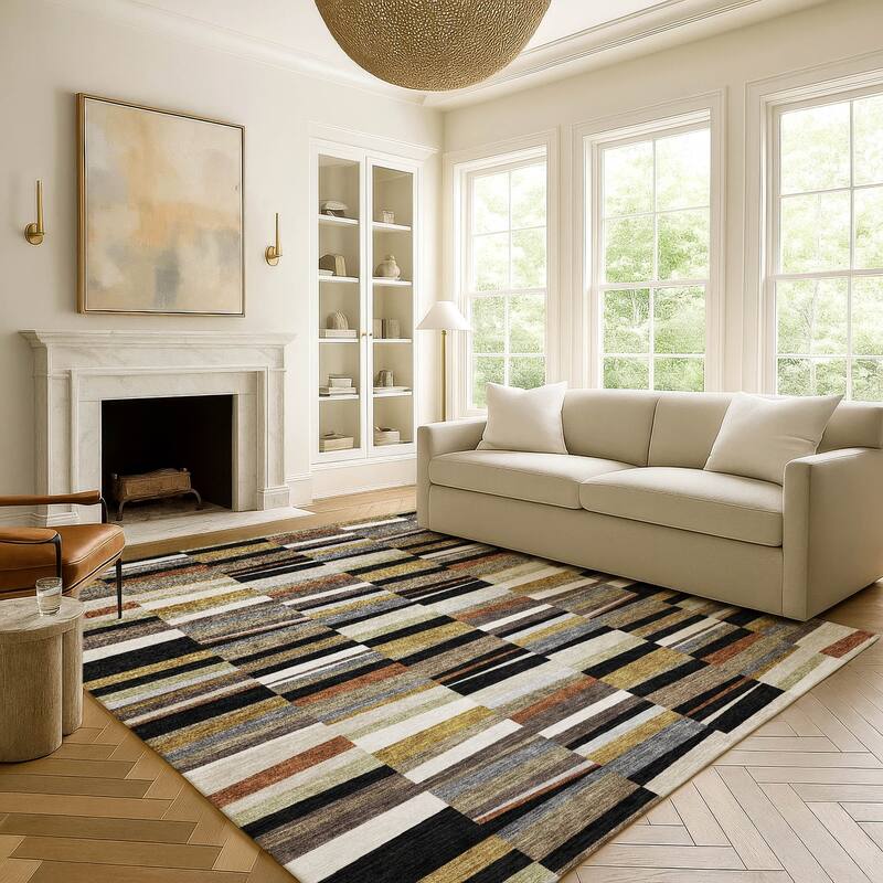 Machine Washable Indoor/ Outdoor Modern Antonito Chantille Rug