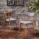 Chazz Mid Century Fabric Dining Chairs (Set of 2) by Christopher Knight Home - Dark Grey + Natural Oak
