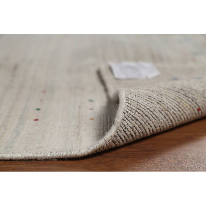 Hand Knotted Oriental 100% Wool Carpet Tribal Tribal Beige & Ivories Gabbeh Area Rug - 9' 11'' X 8' 1''