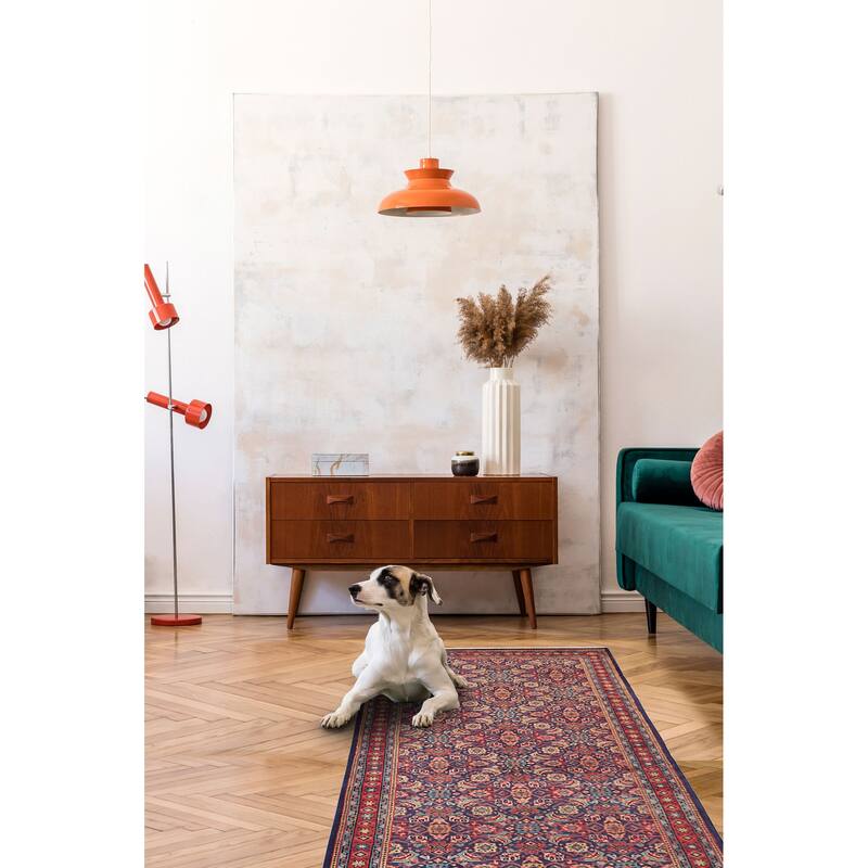 ECARPETGALLERY Hand-knotted Andelz Navy Wool Rug - 3'11 x 10'5