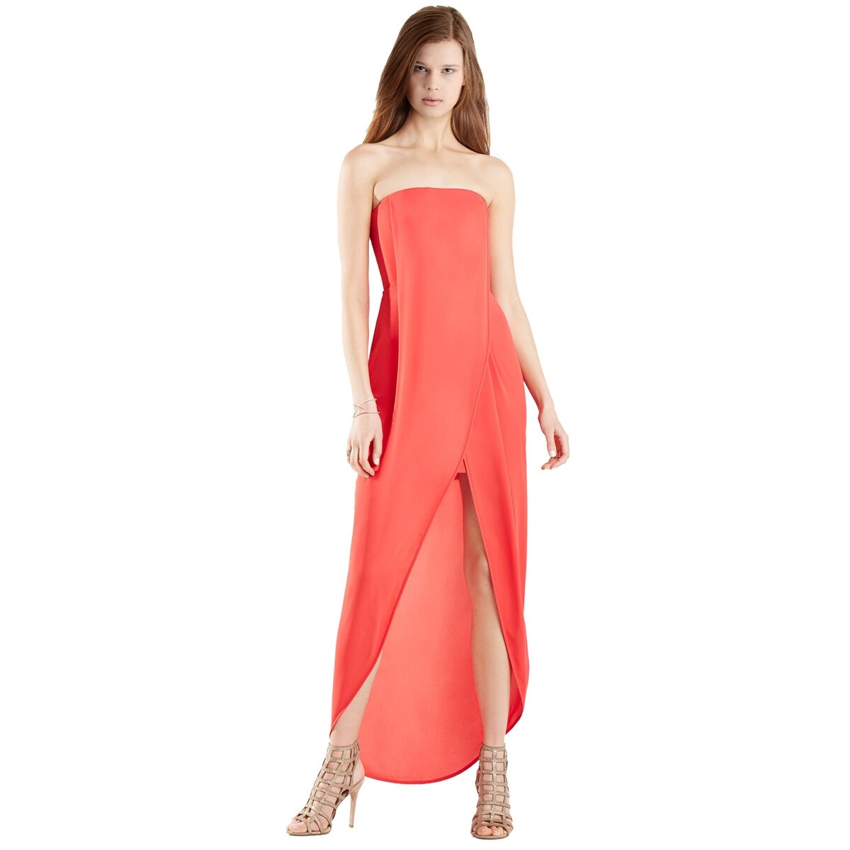 bcbg strapless gown