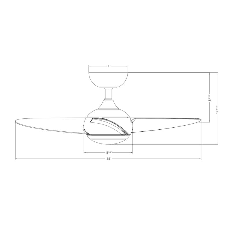 Loft Indoor Outdoor 3-Blade Smart Ceiling Fan 38in with 3000K LED and Remote Control-REMOVE FINISH - 38