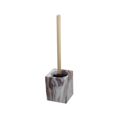 Elle Décor Square Toilet Bowl Brush in Agate - 4.09" x 3.86" x 14.37"