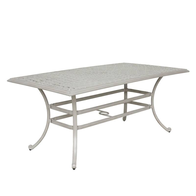 Torino Aluminum 7 Piece Rectangular Dining Set with 6 Arm Chairs - N/A