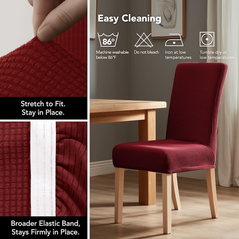 Deconovo Universal Soft Stretch Chair Slipcovers Set of 6